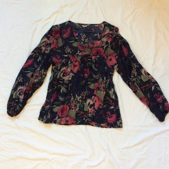 Anthropologie EUC Vintage Anama Multicolor Floral Blouse - Size S - Picture 1 of 7
